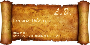Lorenz Döniz névjegykártya